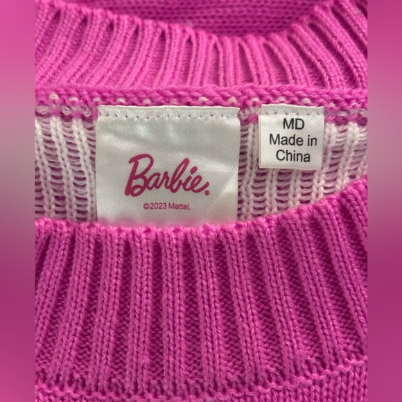 Official Pink Barbie 💅💖 Fall Winter Christmas Holiday Mattel Sweater S M XL NEW - Picture 11 of 12